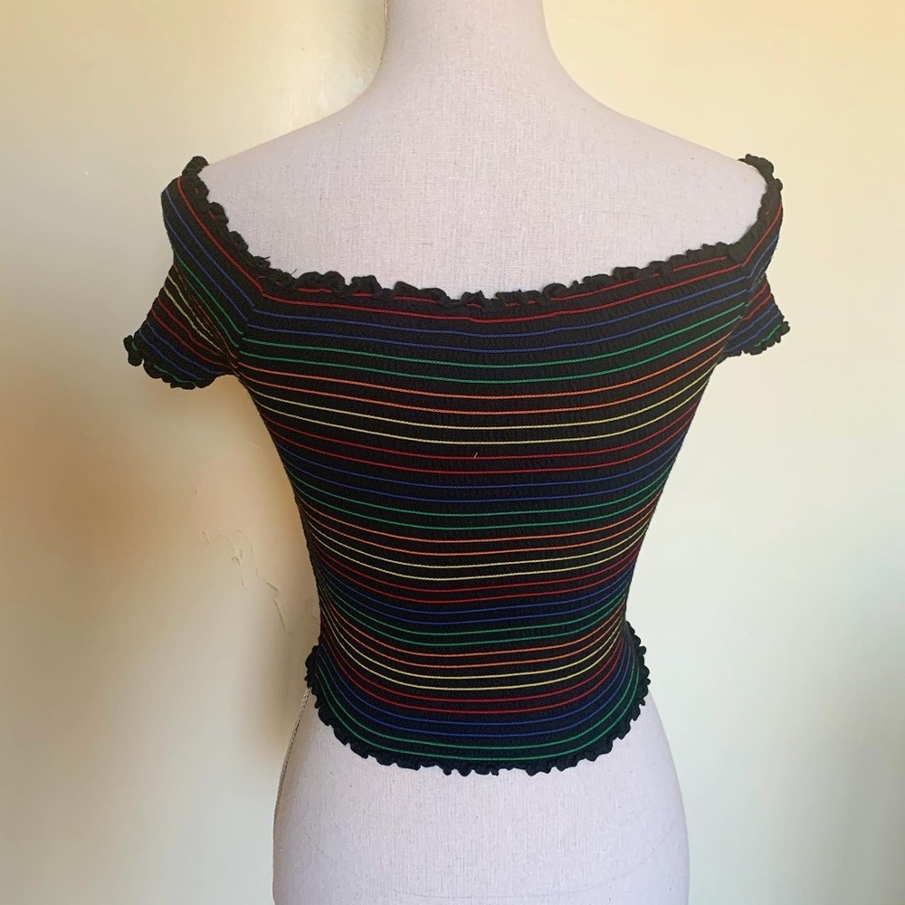‼️rainbow striped crop top